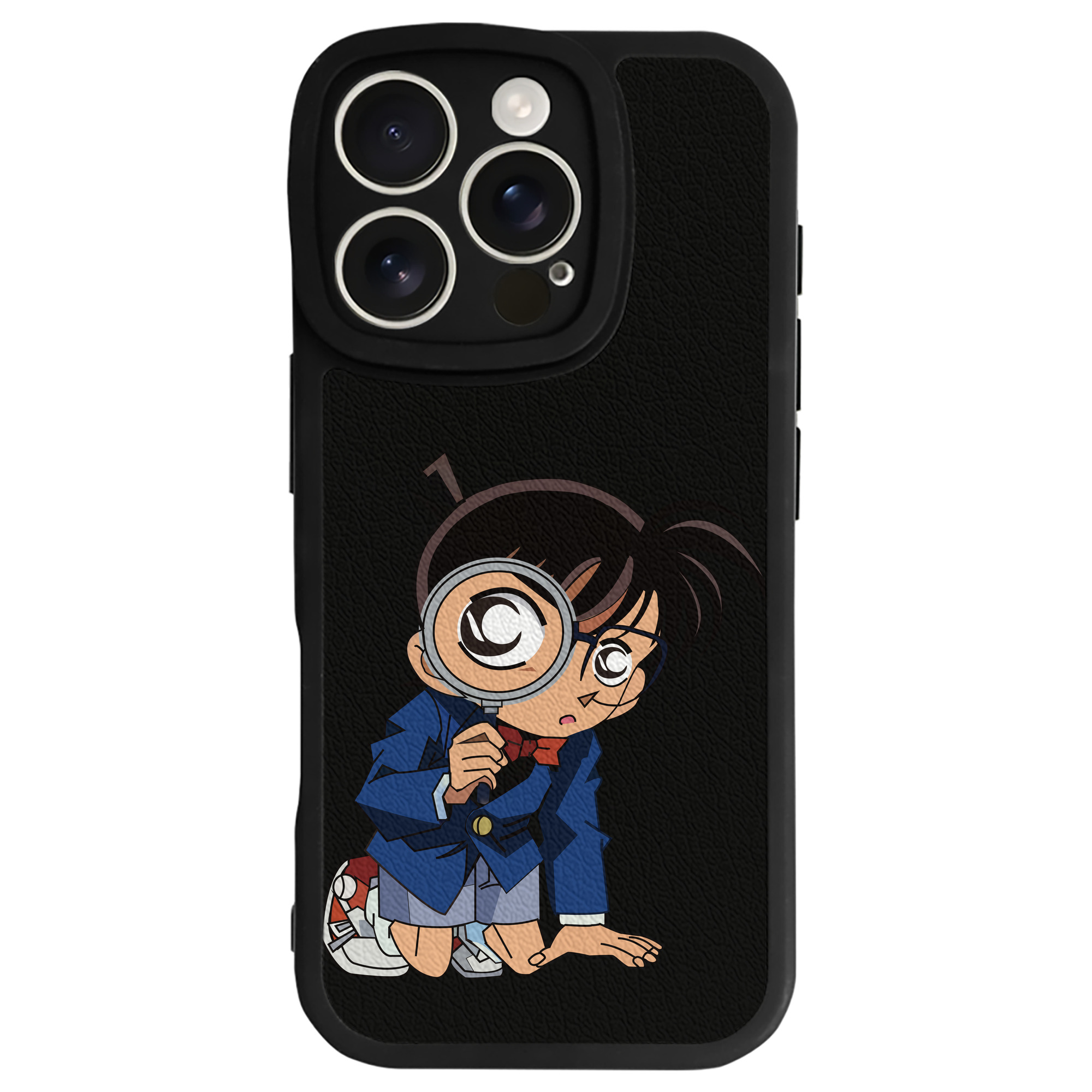 （画像用） 名探偵コナン 江戸川 コナン Detective Conan Conan Edogawa 【iPhone 16シリーズ対応】シリコンスマホケース（レザー調） 材質：シリコン